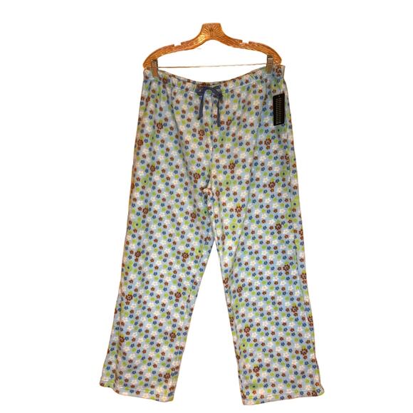 NWT Plus Size Just Love Floral Fleece Pajama Pants, Adjustable Waist, Size 2X - Picture 1 of 3